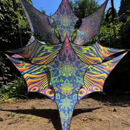 3D UV Tapestry Set, Psychedelic Sacred Geometry Fabric for DJ Booth